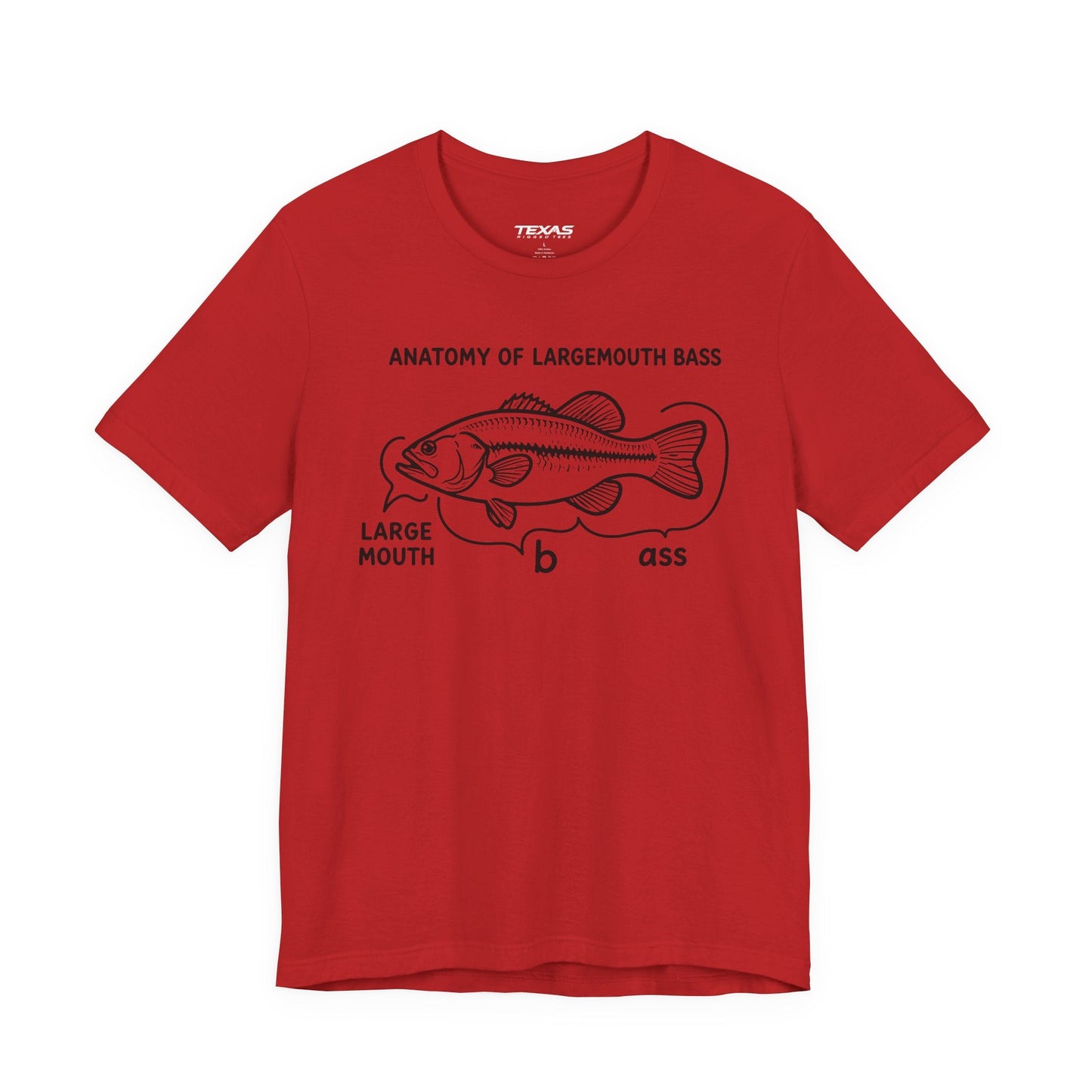 Texas Rigged Tees Anatomy of a Largemouth Bass — Unisex Cotton Tee