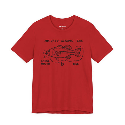 Texas Rigged Tees Anatomy of a Largemouth Bass — Unisex Cotton Tee