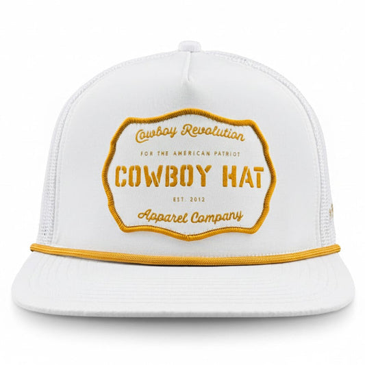 “Cowboy Hat” Cowboy Revolution White Trucker Patch Hat