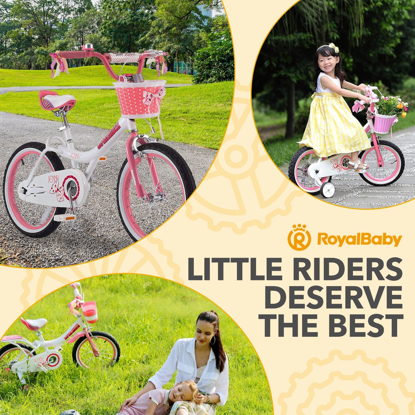 RoyalBaby Princess Girl Kids Outdoor Bicycle 18 Inch with Kickstand, Jenny/Pink