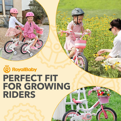RoyalBaby Princess Girl Kids Outdoor Bicycle 18 Inch with Kickstand, Jenny/Pink