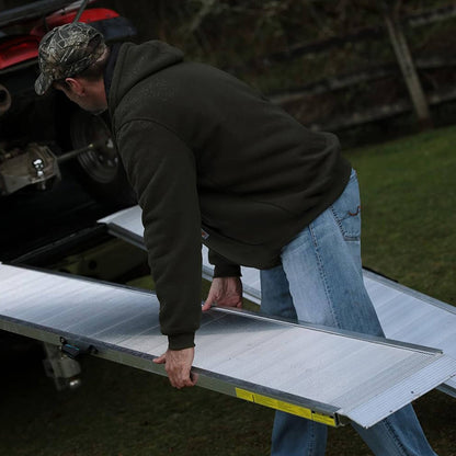 EZ-ACCESS TRAVERSE 2 Foot Singlefold Edgeless Portable Loading Ramp, Silver