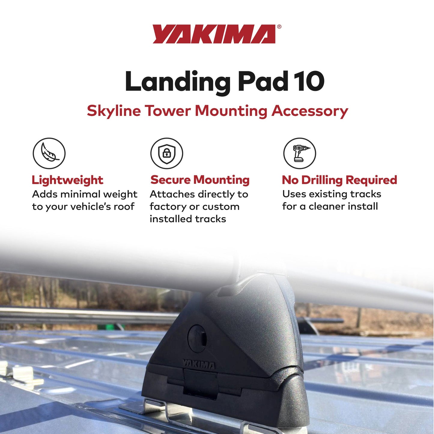 YAKIMA Landing Pad 10 Fixed Point Tower Compatible w/Honda CRV 2007-11, Set of 2