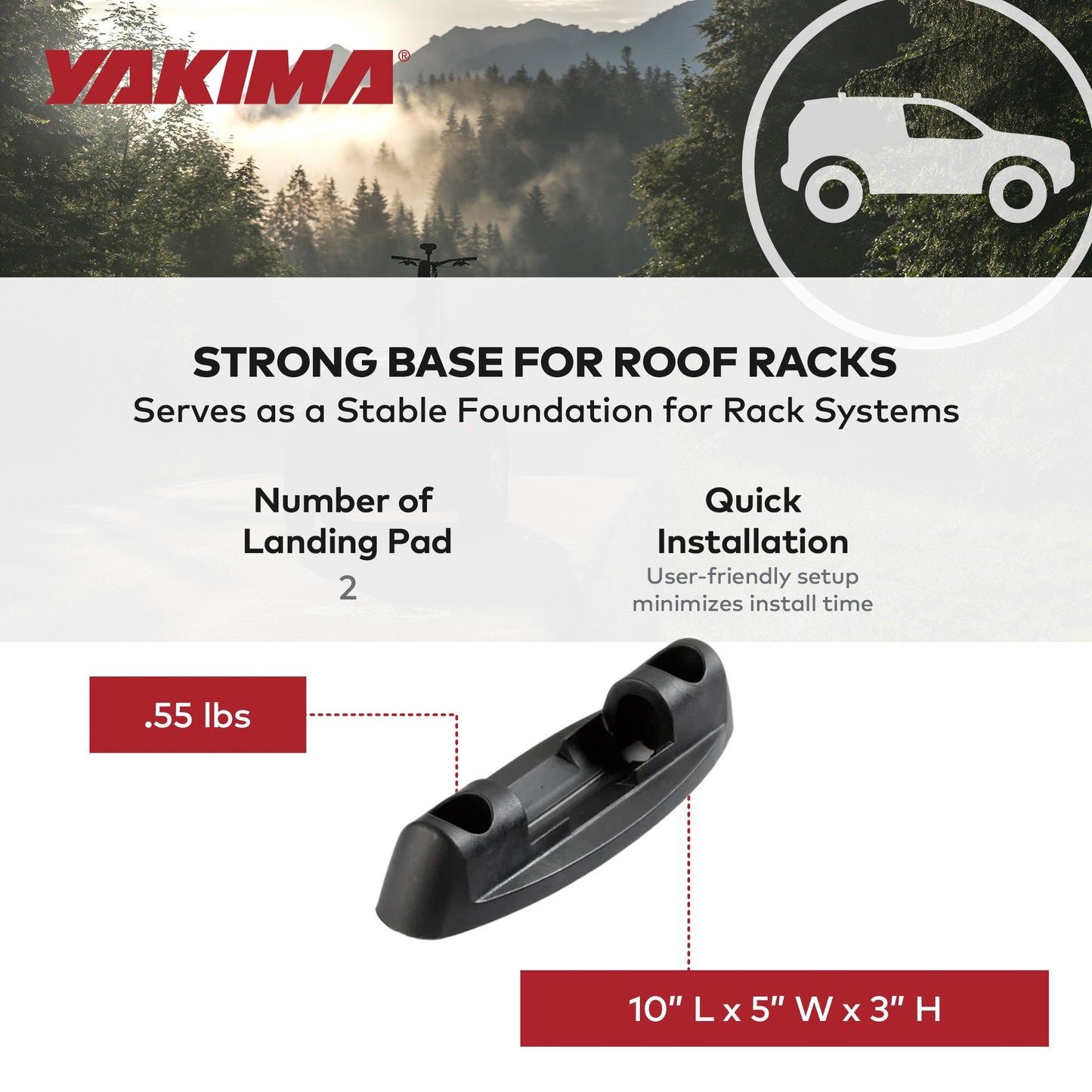 YAKIMA Landing Pad 10 Fixed Point Tower Compatible w/Honda CRV 2007-11, Set of 2