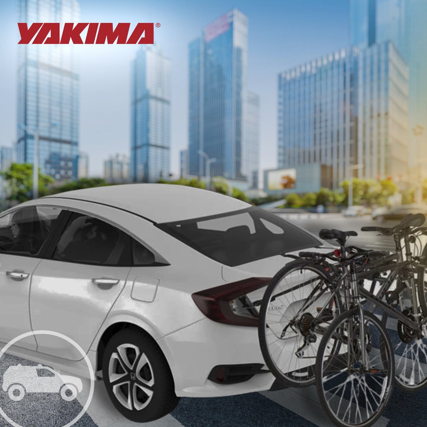 Yakima HangOut Car Trunk Compact Foldable 2 Bicycle Mount Rack Carrier, Black