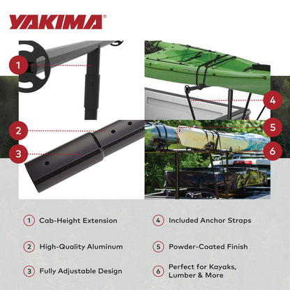 Yakima 3 Pound Aluminum LongArm Height Extension for LongArm Bed Extender, Black