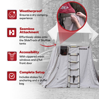 Yakima SkyRise Annex 3 Wall Enclosure for Medium SkyRise Rooftop Tent, Gray