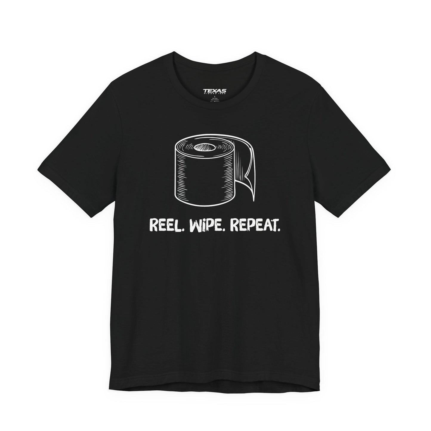 Texas Rigged Tees Reel. Wipe. Repeat. — Unisex Cotton Tee