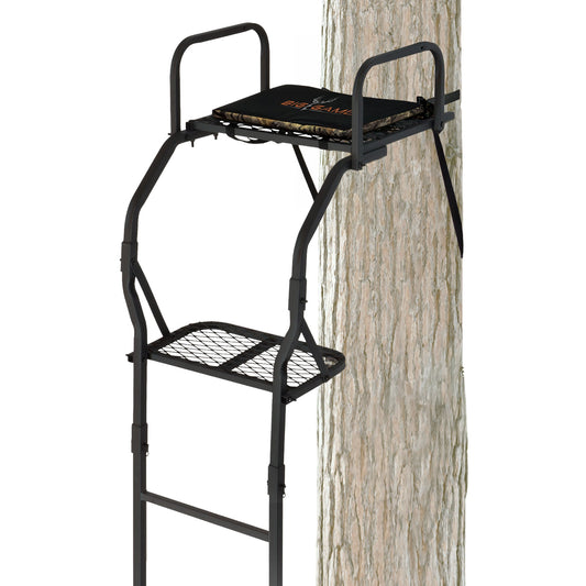 Big Game The Warrior Pro 1 Person Deer Hunting Ladder Climbing Tree Stand, Black