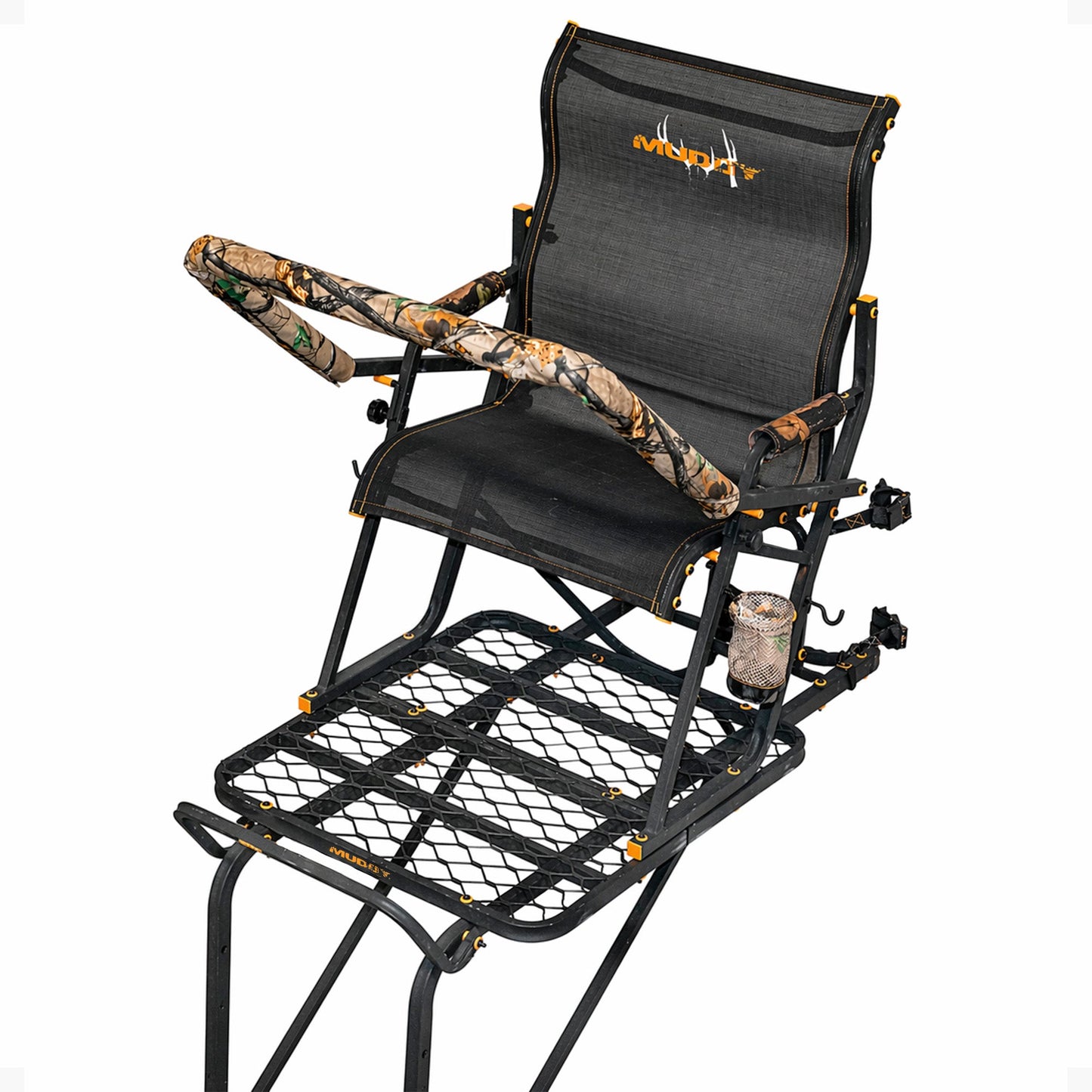 Muddy Boss Hawg 1.5 Deer Hunting 17 Foot Ladderstand Tree Stand w/Lumbar Seat