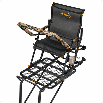 Muddy Boss Hawg 1.5 Deer Hunting 17 Foot Ladderstand Tree Stand w/Lumbar Seat