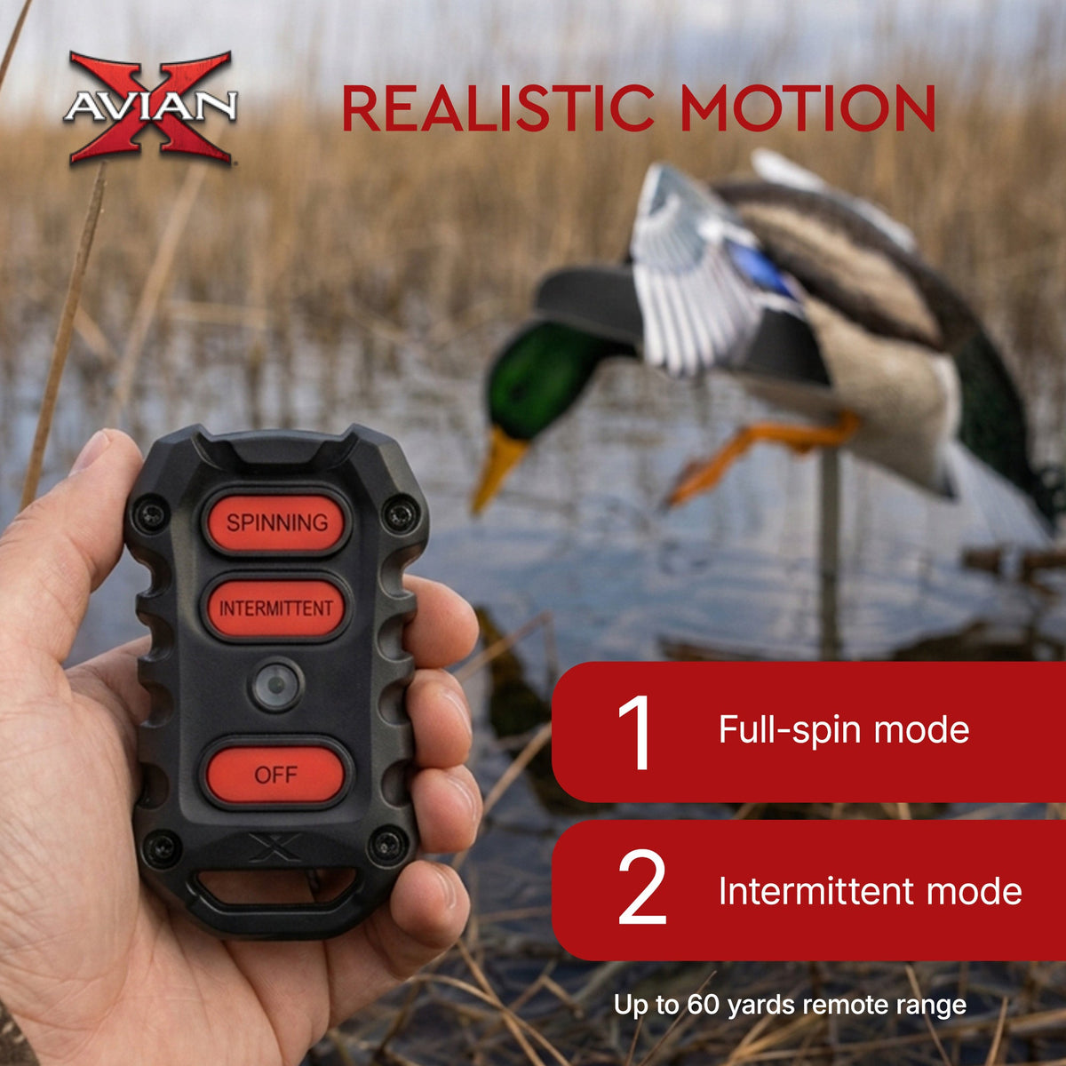 Avian X PowerFlight Mallard Weatherproof Realistic Spinning Wing Duck Decoy