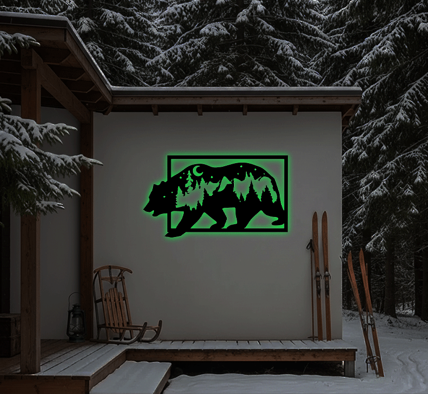 MetalPlex - 3D Look Bear Metal Wall Art