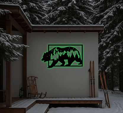 MetalPlex - 3D Look Bear Metal Wall Art