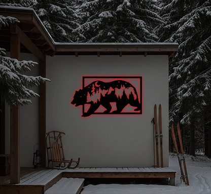 MetalPlex - 3D Look Bear Metal Wall Art