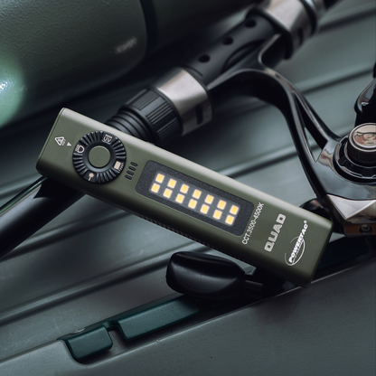 POWERTAC QUAD 2000 Lumen Flashlight | 4-in-1 Flat Design | USB-C Rechargeable | Green Laser + UV + Warm Side Light | Brightest Multi-Beam Tactical Light