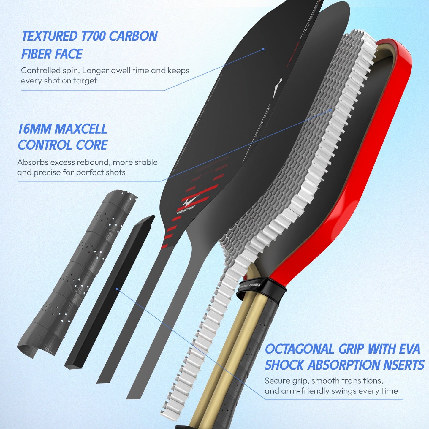 Warping Point Rhythm Pickleball Paddle - Elongated