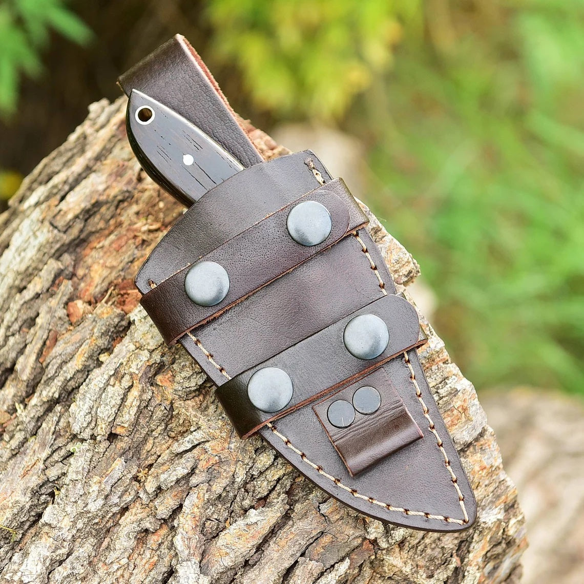 KBS Knives "Custom Handmade 1095 Forged Steel Skinning Knife | Wenge Wood Handle | 7 Inches | Leather Sheath | KBS Knives Store"