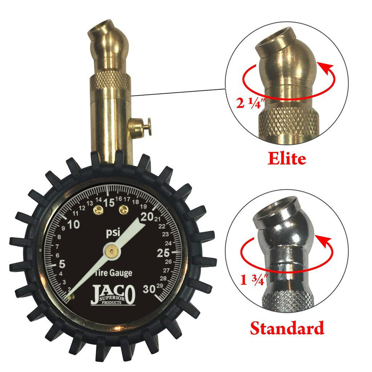 Jaco Elite® Low Pressure Tire Gauge - 30 PSI