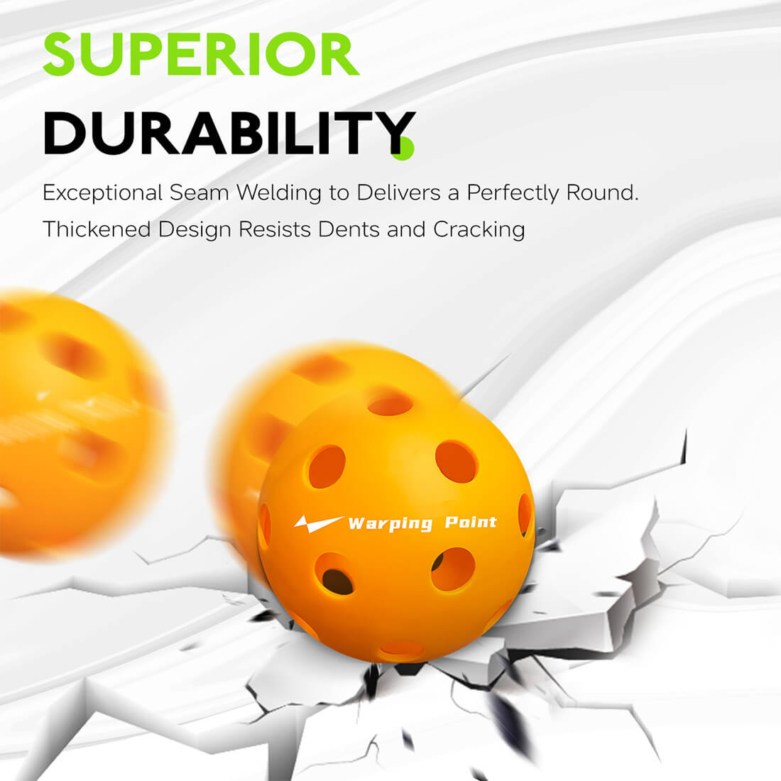 Warping Point Indoor Practice Pickleballs - Orange
