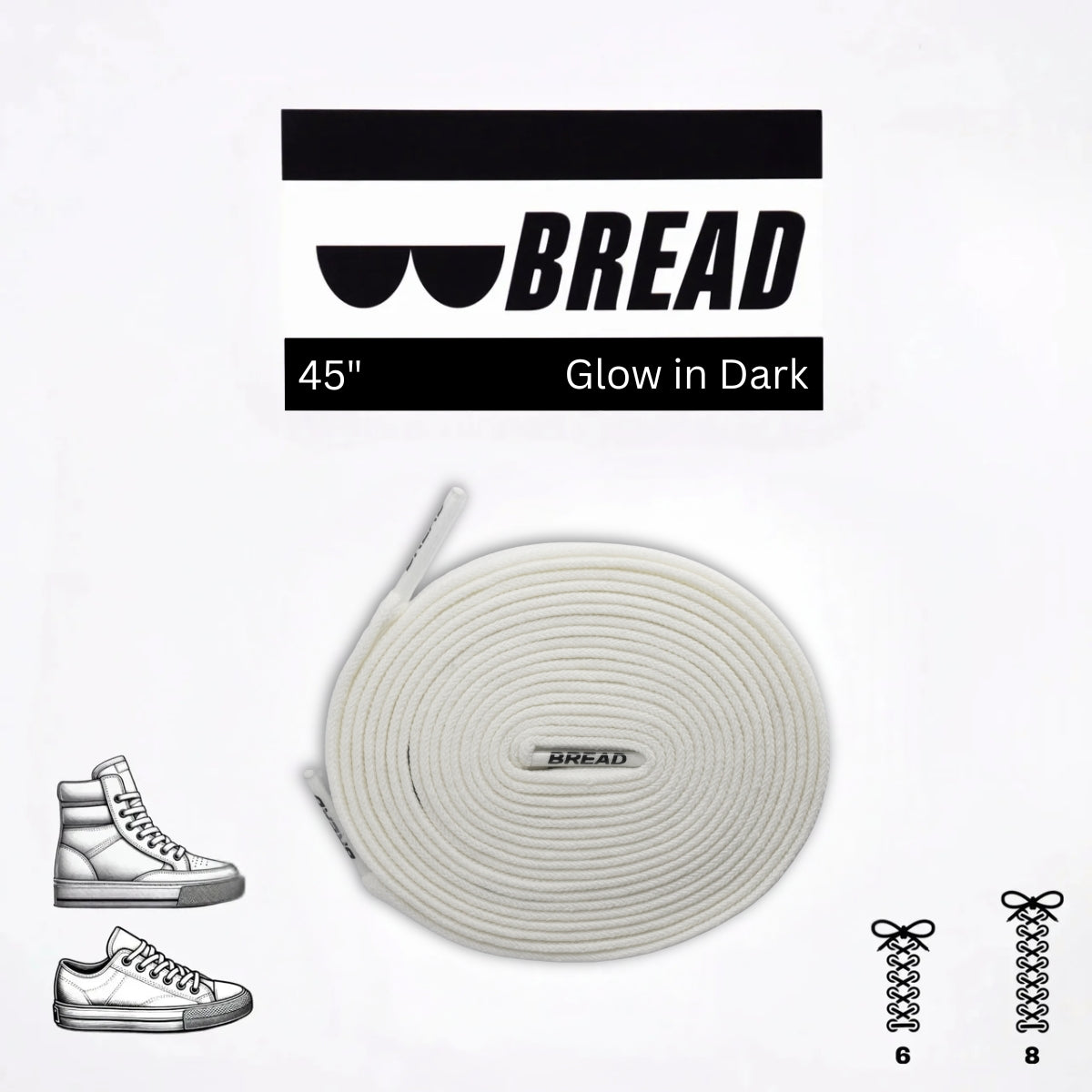 Lace Braed Night White - Glow in the Dark