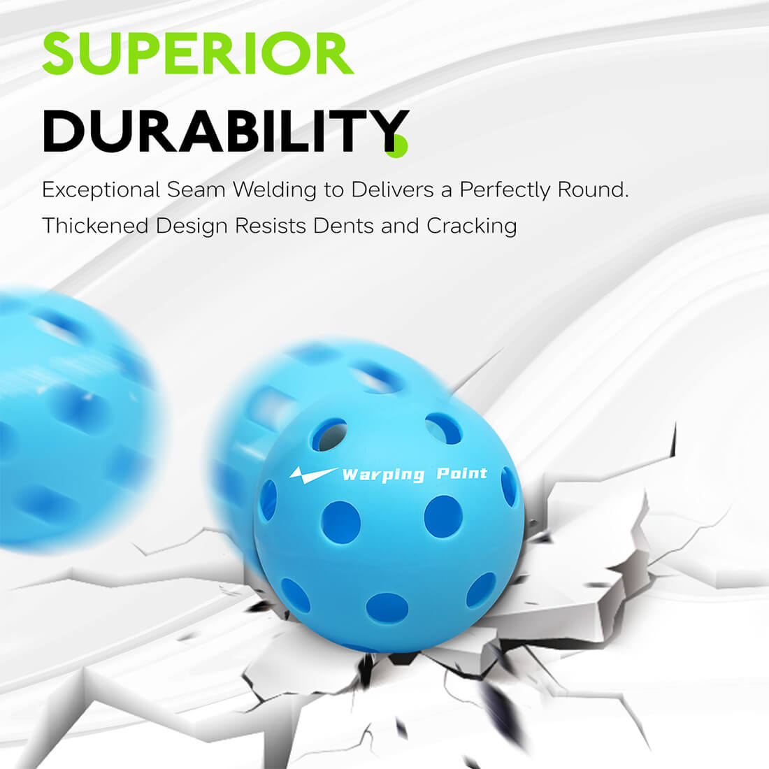Warping Point Indoor Practice Pickleballs - Blue