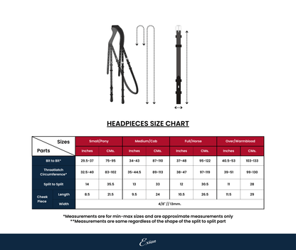 Bridles & Reins Replacement Crownpiece of ExionPro Dressage Anti-Pressure Raised Comfort Padded Bridle