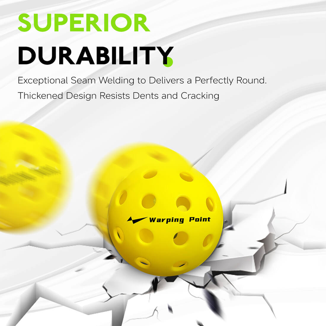 Warping Point Outdoor Practice Pickleballs - Yellow