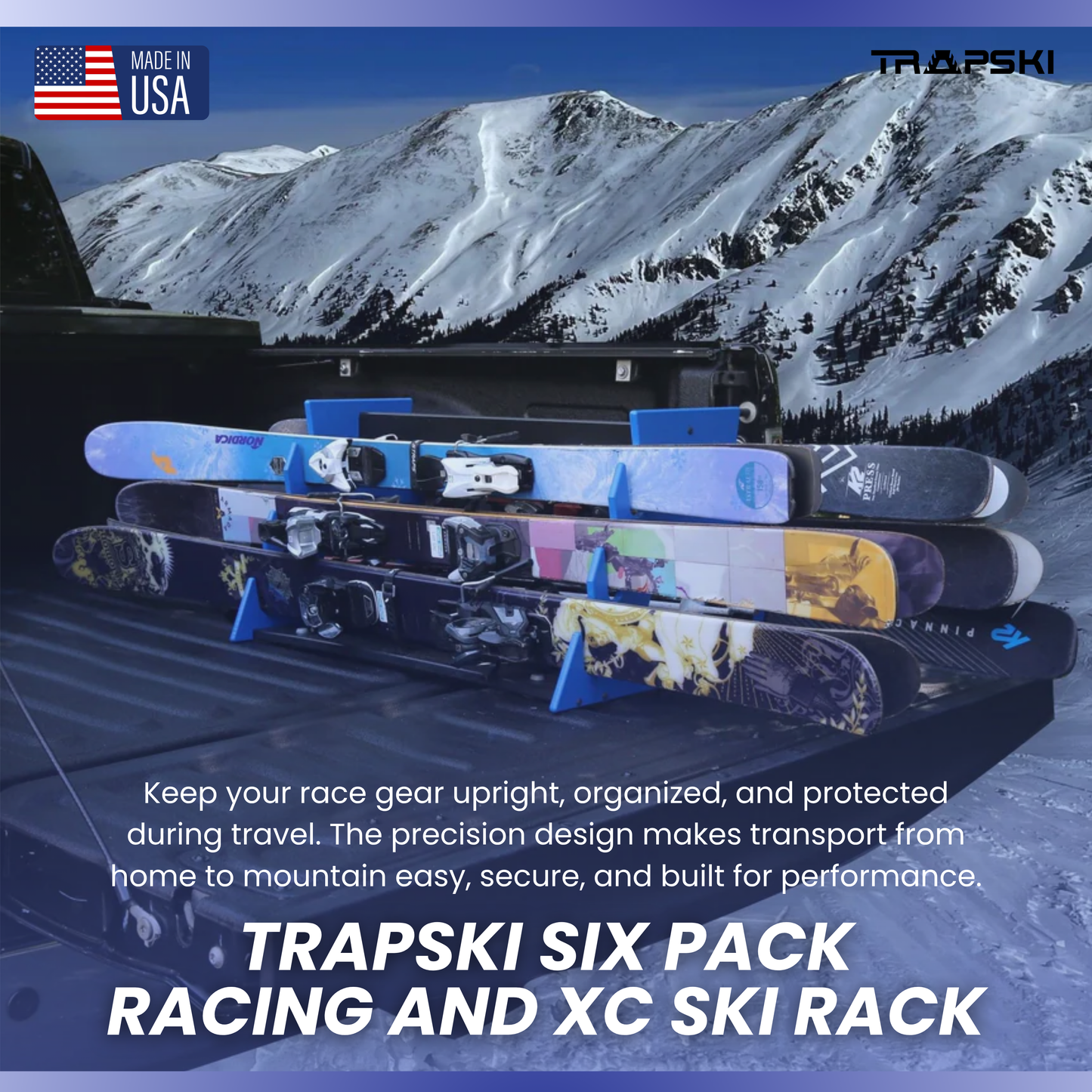 TRAPSKI SIX PACK Mobile All Mountain Ski and Standard Stance Snowboard Rack