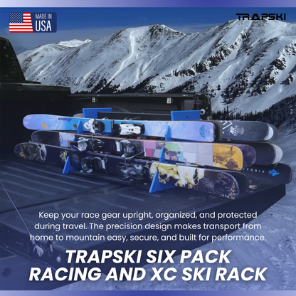TRAPSKI SIX PACK Mobile All Mountain Ski and Standard Stance Snowboard Rack