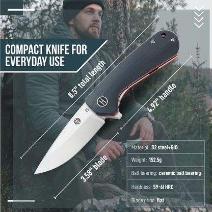 Holtzman's Survival The Peasant Folding Pocket Knife Giftset for Men and Women (Red and Grey)