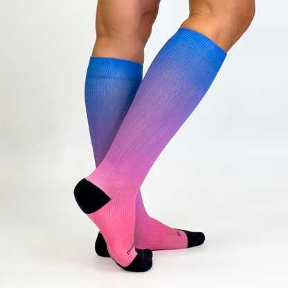 Crazy Compression Ombré Blue Pink - (Standard & Extra Wide)