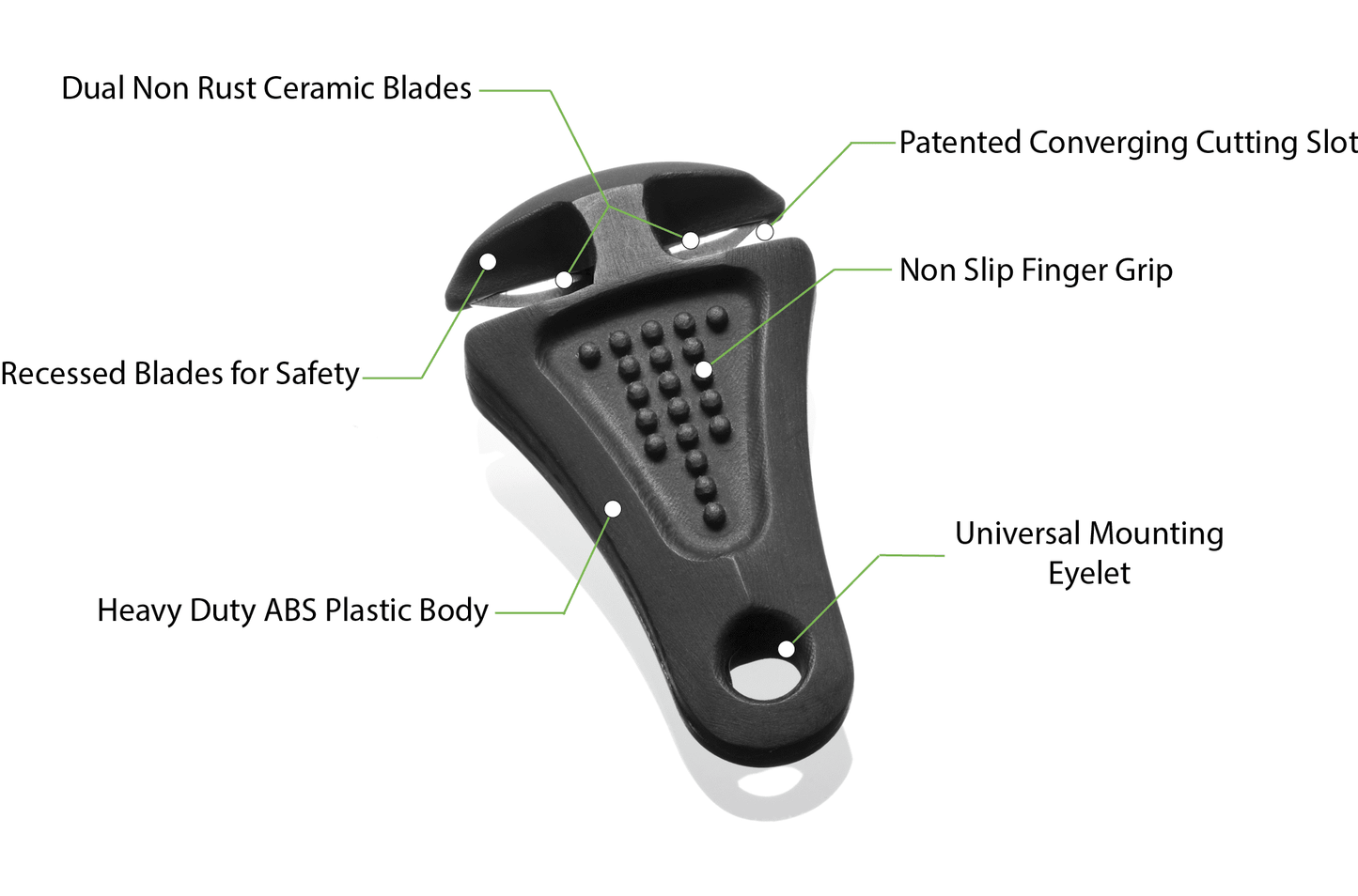 Line Cutterz -Ceramic Blade Zipper Pull - Glow-in-the-Dark