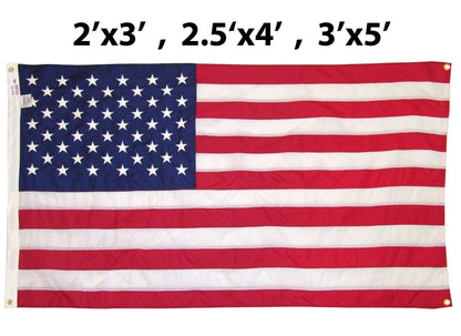 Flagman of America Nylon American Flag with Grommets Along Edges for Wall Hanging *Made in USA*