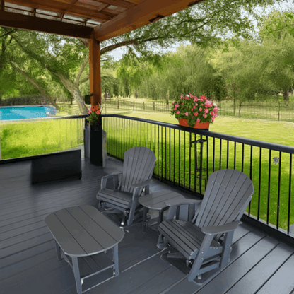 Dutch Country Patio 4 pc Glider Adirondack Chair and Table Set