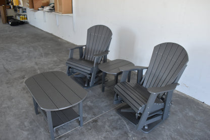 Dutch Country Patio 4 pc Glider Adirondack Chair and Table Set