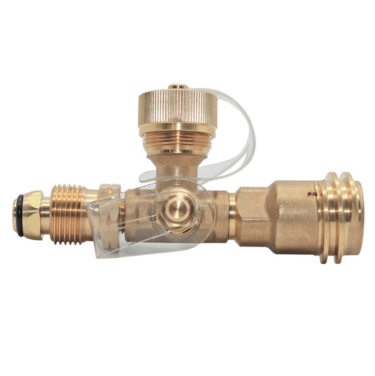 4 Port Brass Tee Propane Adapter - Flame King - Angler's Pro Tackle & Outdoors