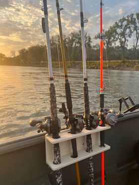 Fat Fish Designz Short Stack Vertical Fishing Rod Holder 3 or 4 rod (with or w/o track mount)