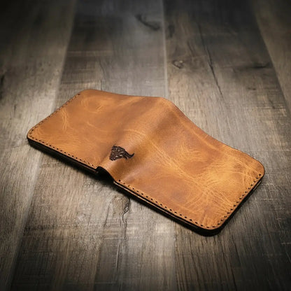 Bull Sheath Leather Badge Bifold Wallet