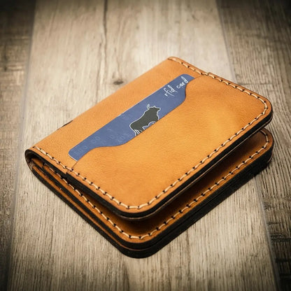 Bull Sheath Leather Minimalist Badge Wallet