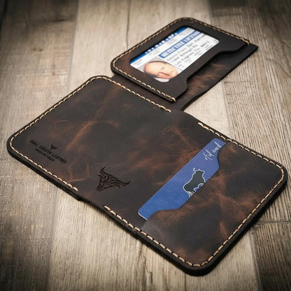 Bull Sheath Leather Minimalist Badge Wallet