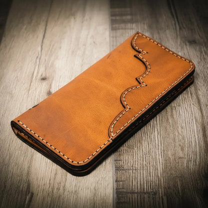 Bull Sheath Leather Western Long Wallet