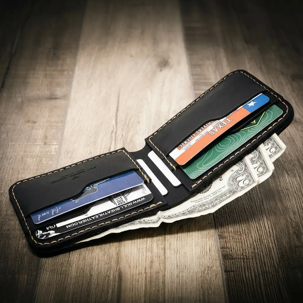 Bull Sheath Leather Western Bifold Wallet