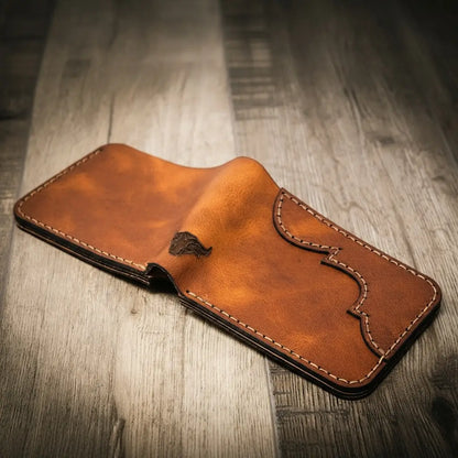 Bull Sheath Leather Western Bifold Wallet