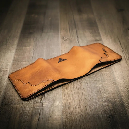 Bull Sheath Leather Western Trifold Wallet