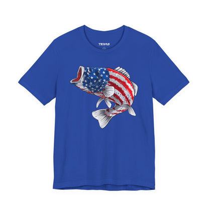 Texas Rigged Tees Patriotic Bass — Unisex Cotton Tee