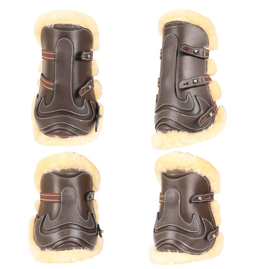 Bridles & Reins ExionPro Leather Horse Tendon Show Jump Boots - 402