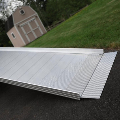 EZ-ACCESS TRAVERSE 14 Ft Walking Ramp Aluminum Non Slip Textured Surface, Silver