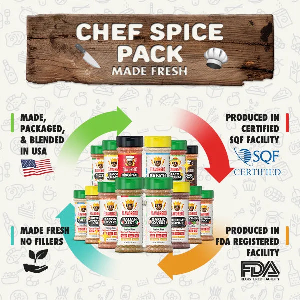 Flavor God Chef Spice Pack + Storage Rack