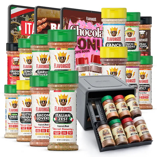 Flavor God Chef Spice Pack + Storage Rack